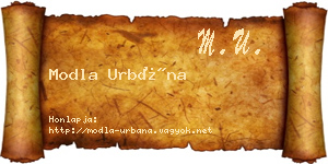 Modla Urbána névjegykártya